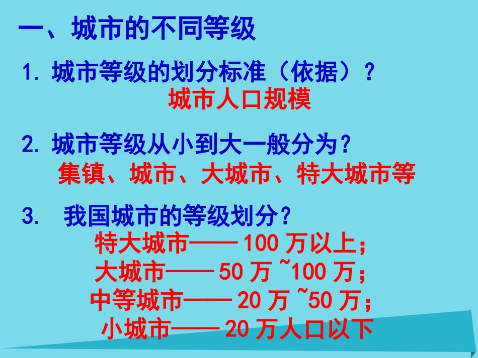 高中地理 2.2 不同等级城市的服务功能课件2 新人教版必修_第3页