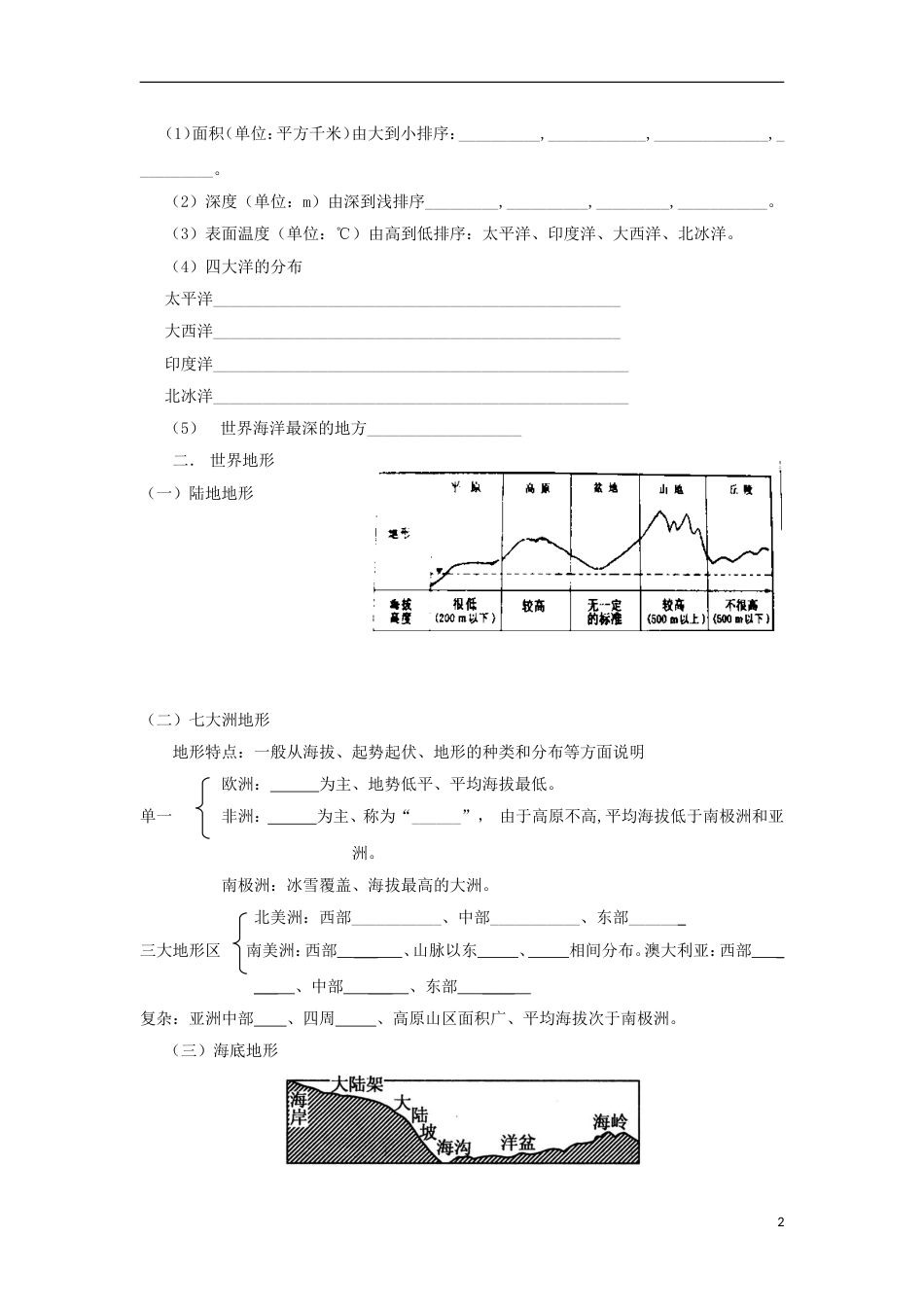 高中地理陆地与海洋学案_第2页