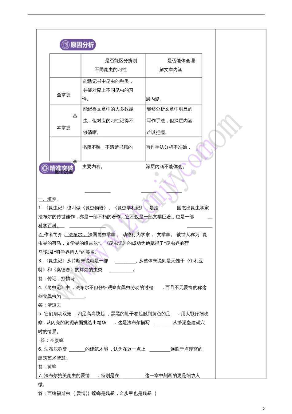 2017八年级语文上册第五单元名著导读之《昆虫记》教案新人教版_第2页