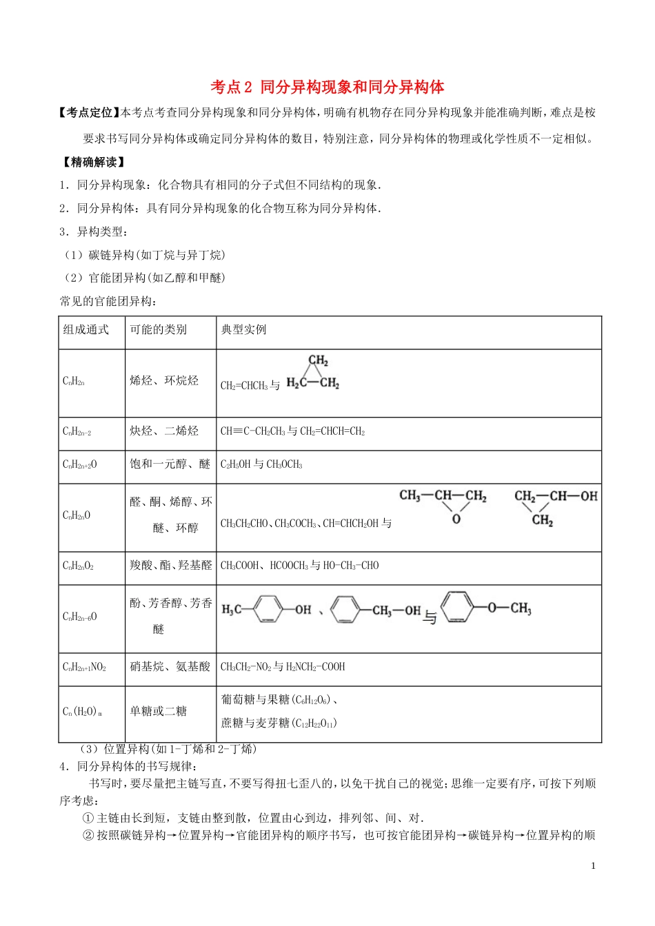 高中化学最基础考点系列考点同分异构现象和同分异构体新人教选修_第1页