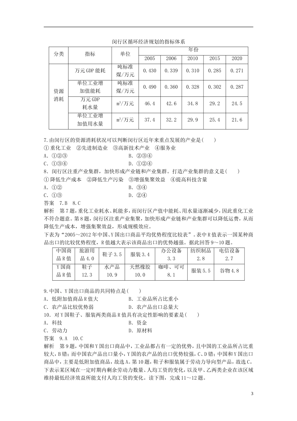 高中地理第章工业地域的形成与发展章末检测新人教必修_第3页