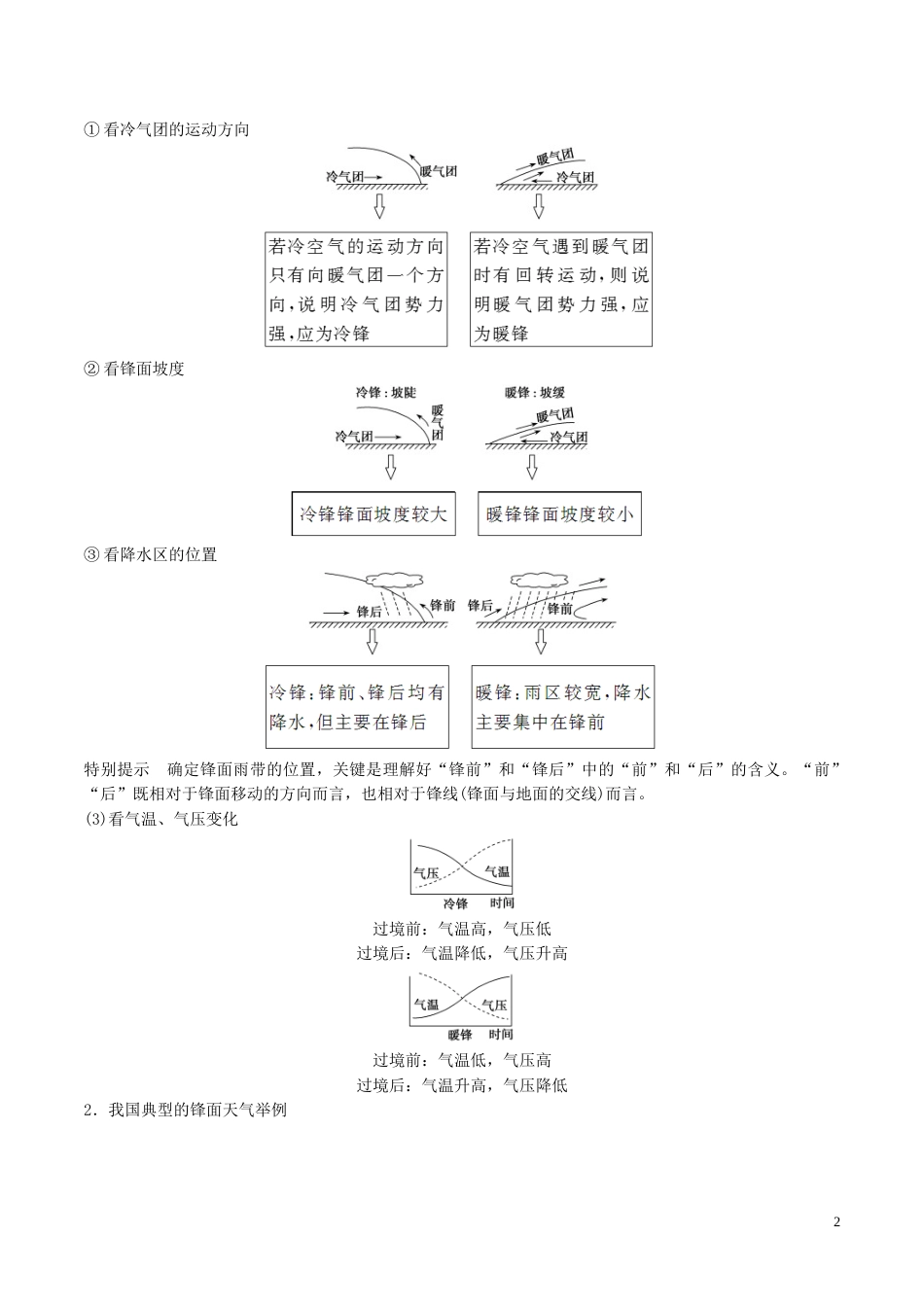 高中地理最困难考点系列考点锋面系统与天气新人教必修_第2页