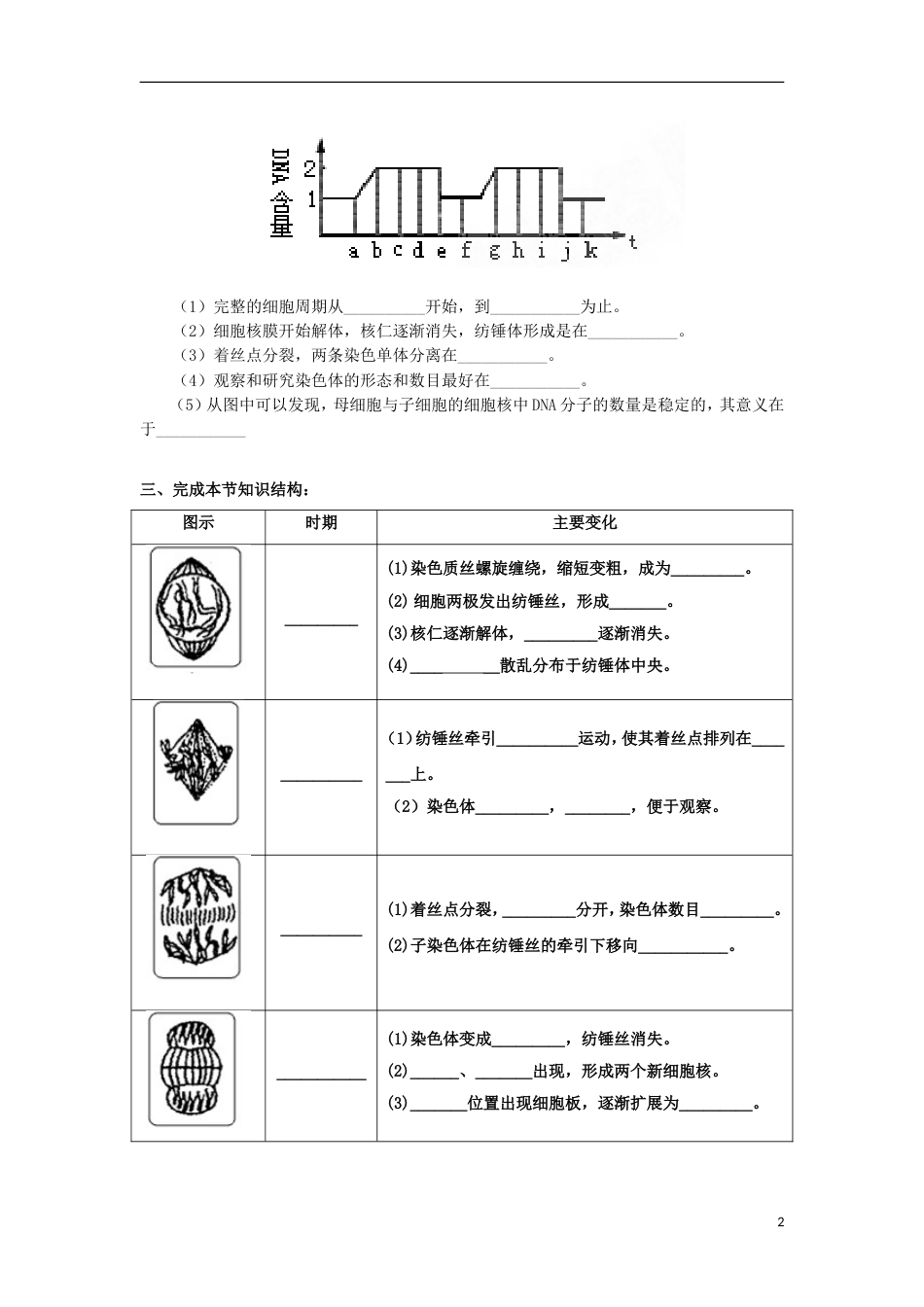 高中生物第六章细胞的生命历程第节细胞增殖时导学案新人教版必修_第2页