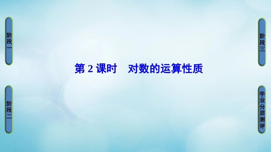 高中数学 第三章 指数函数、对数函数和幂函数 3.. 第课时 对数的运算性质课件 苏教版必修_第1页