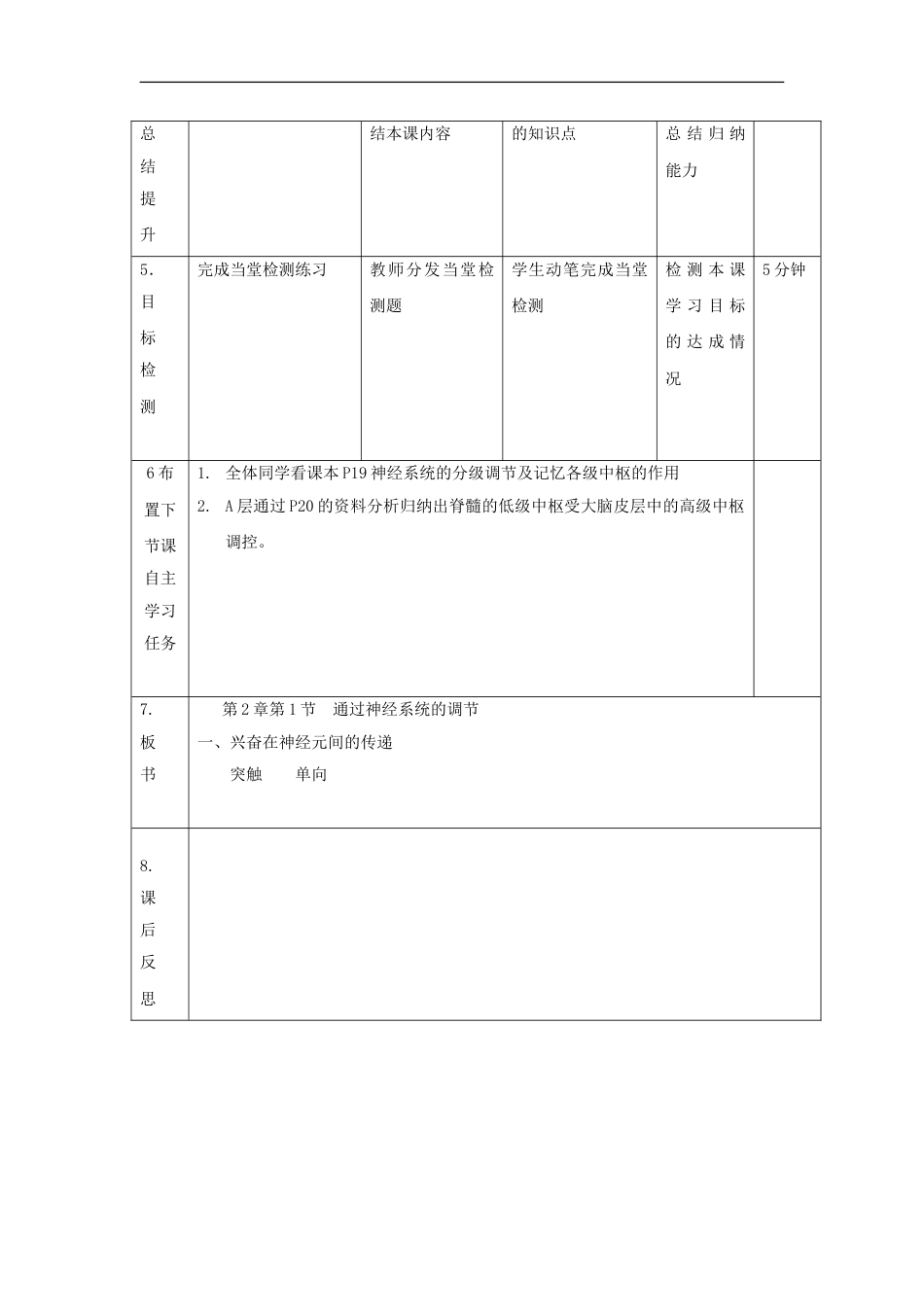 高中生物第二章动物和人体生命活动的调节通过神经系统的调节时教案新人教必修_第2页