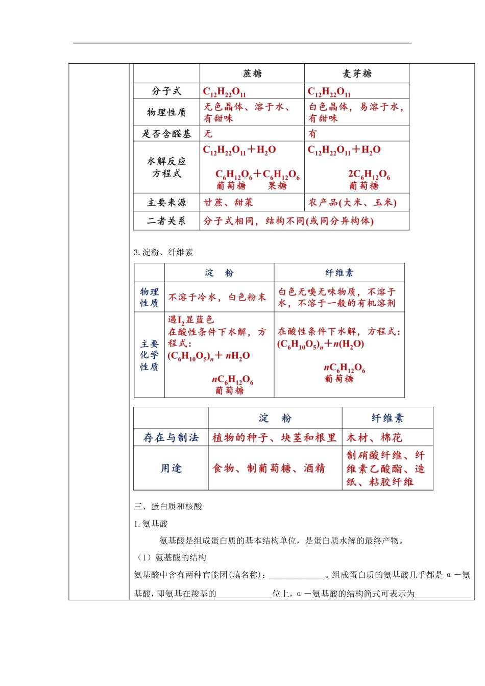 高中化学第四章生命中的基础有机化学物质末复习教案新人教选修_第3页