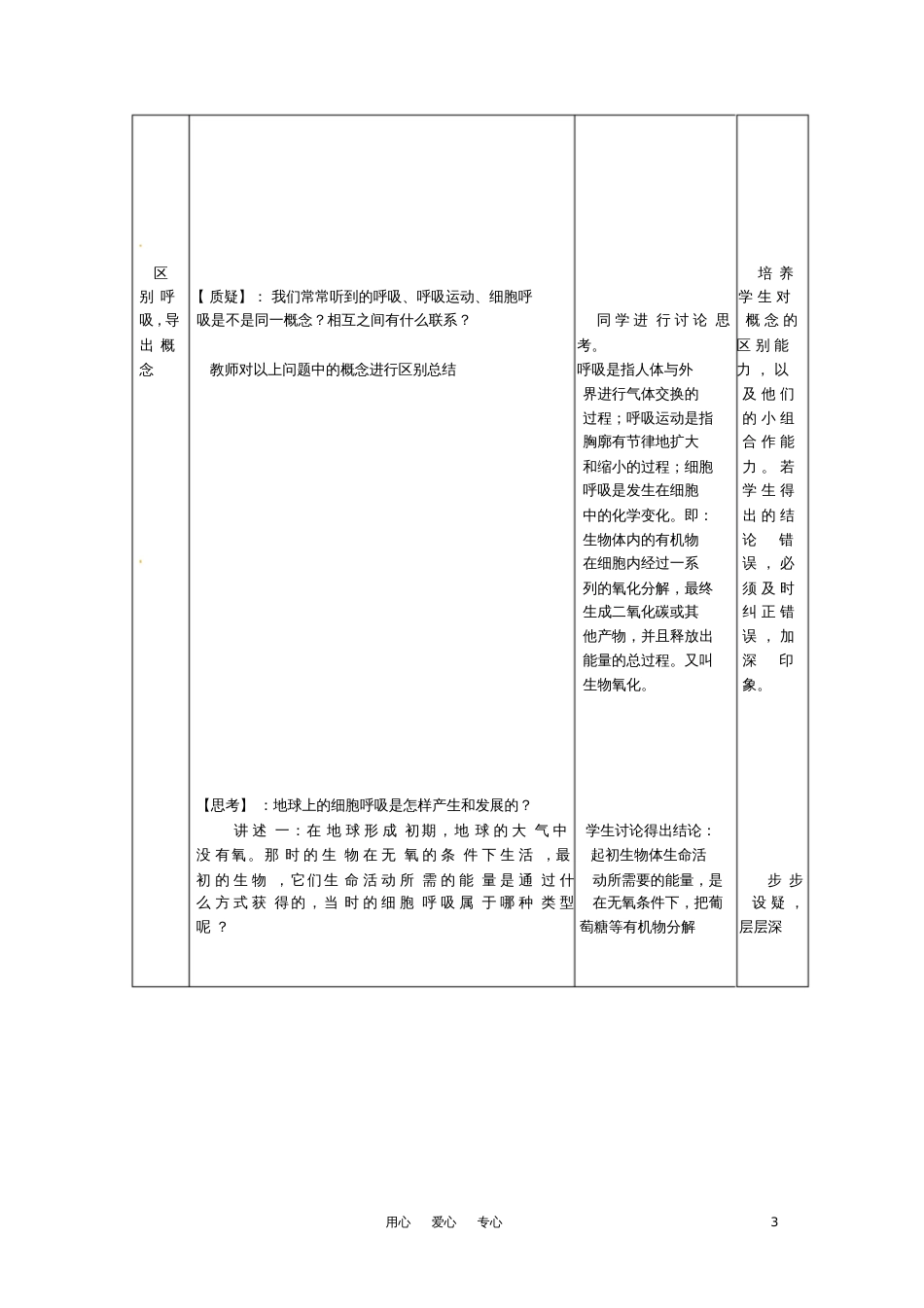 高中生物《细胞呼吸》教案设计浙科版必修1_第3页