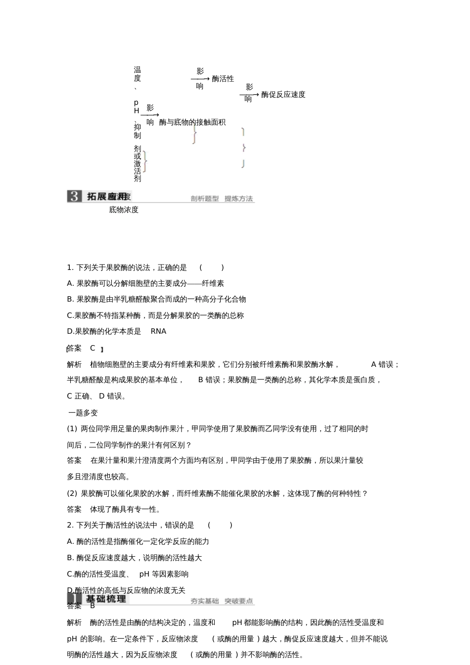 2017-2018学年高中生物专题4酶的研究与应用第10课时果胶酶在果汁生产中的作用同步备课_第3页