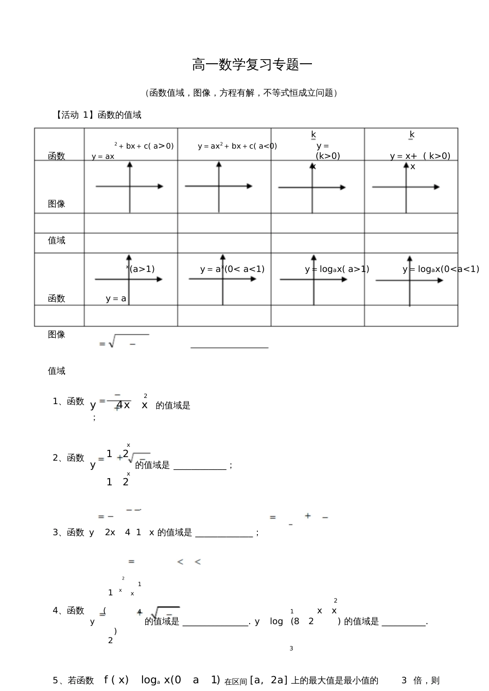 高一数学复习专题一_第1页