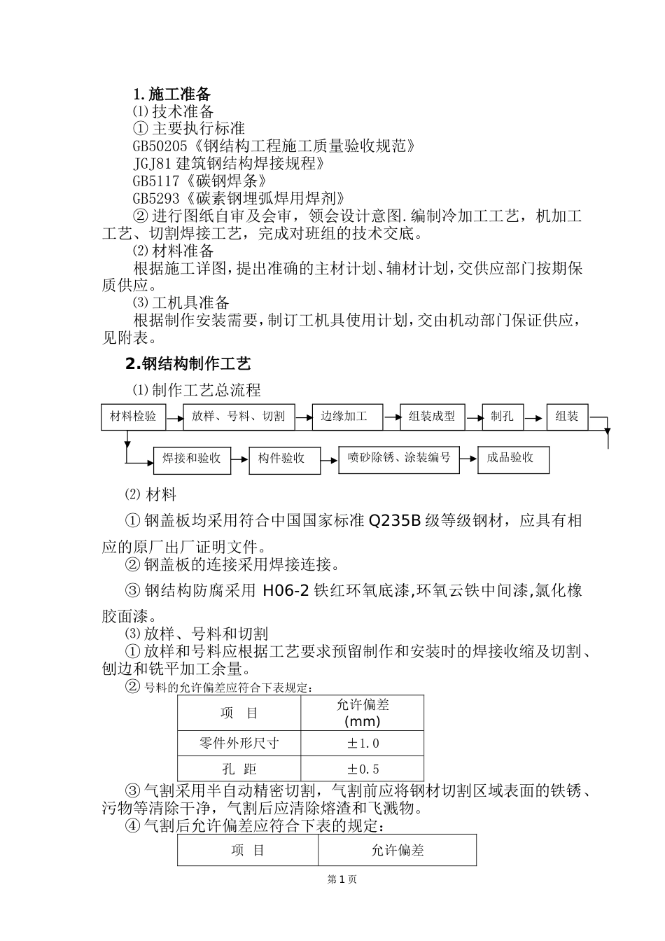 钢平台、沟盖板制安施工方案2[共9页]_第1页