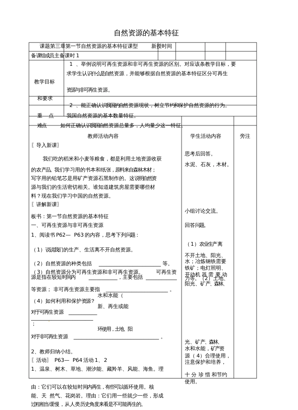 八年级地理上册第三章中国的自然资源教案(新版)新人教版[共17页]_第1页