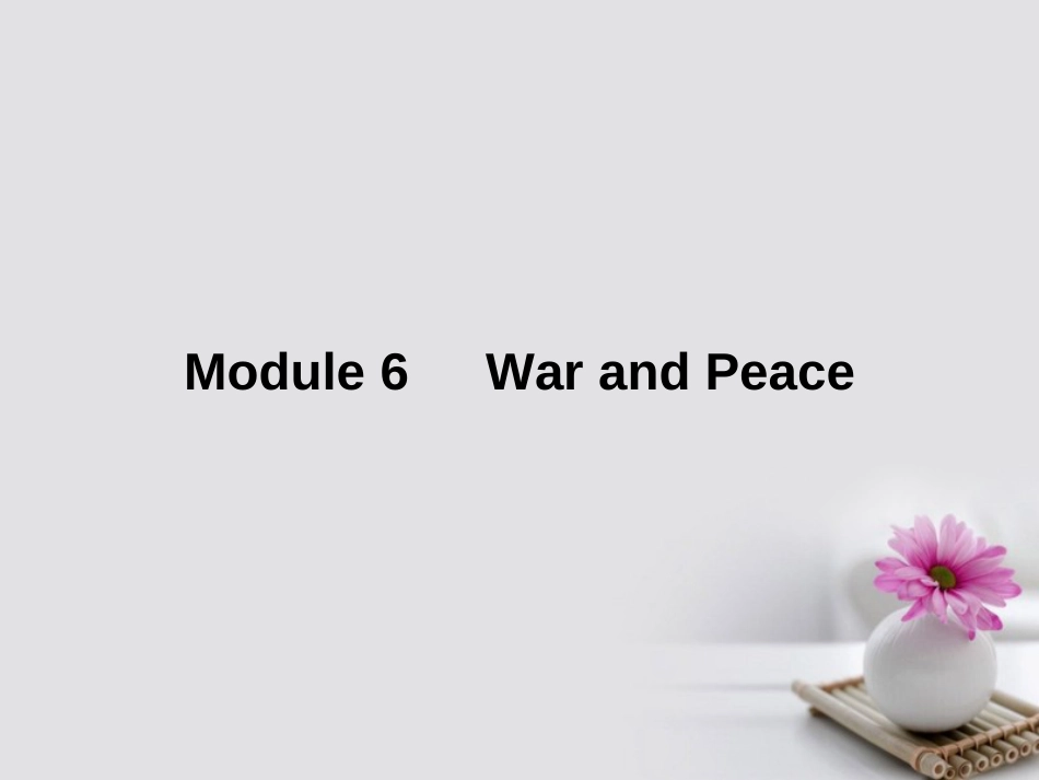 高中英语 Module  War and Peace Section Ⅰ Introduction,Vocabulary & Reading课件 外研版选修[共38页]_第1页