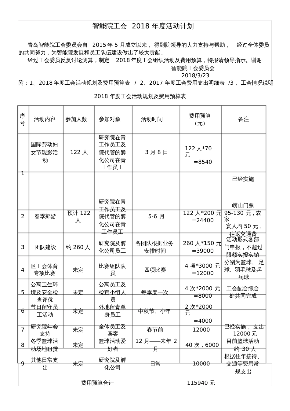 工会度活动计划_第1页