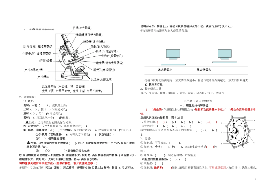 济南版七年级上册生物知识点整理[共8页]_第2页