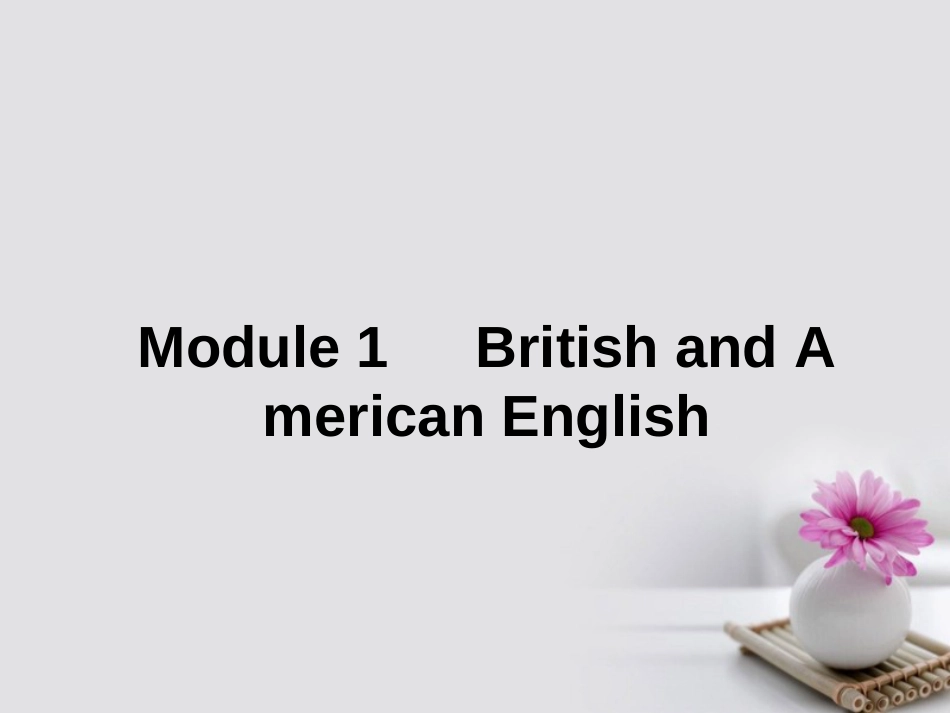 高中英语 Module  British and American English Section Ⅰ Introduction,Reading & Vocabulary课件 外研版必修5[共48页]_第1页