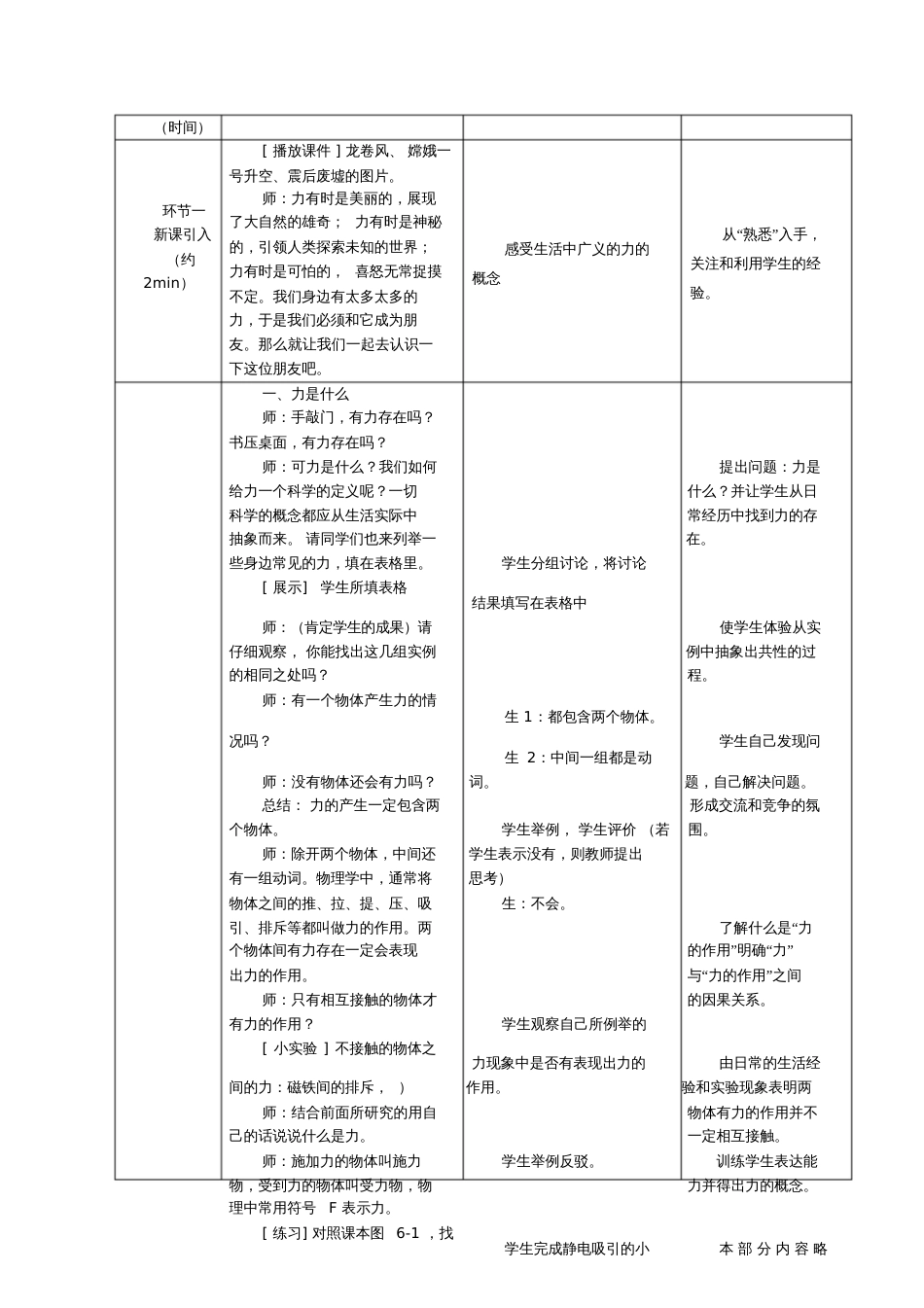 八年级物理全册6.1力教案(新版)沪科版_第2页