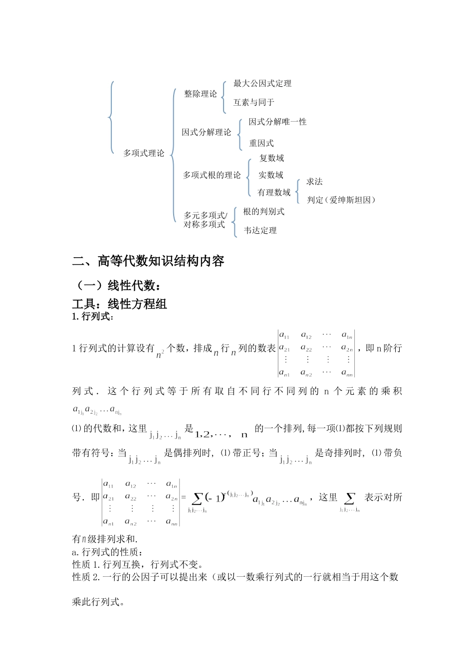 高等代数知识结构[共10页]_第2页