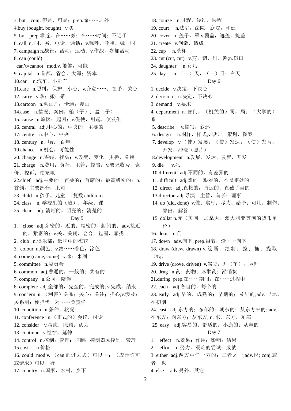 高中英语会考词汇表[共10页]_第2页