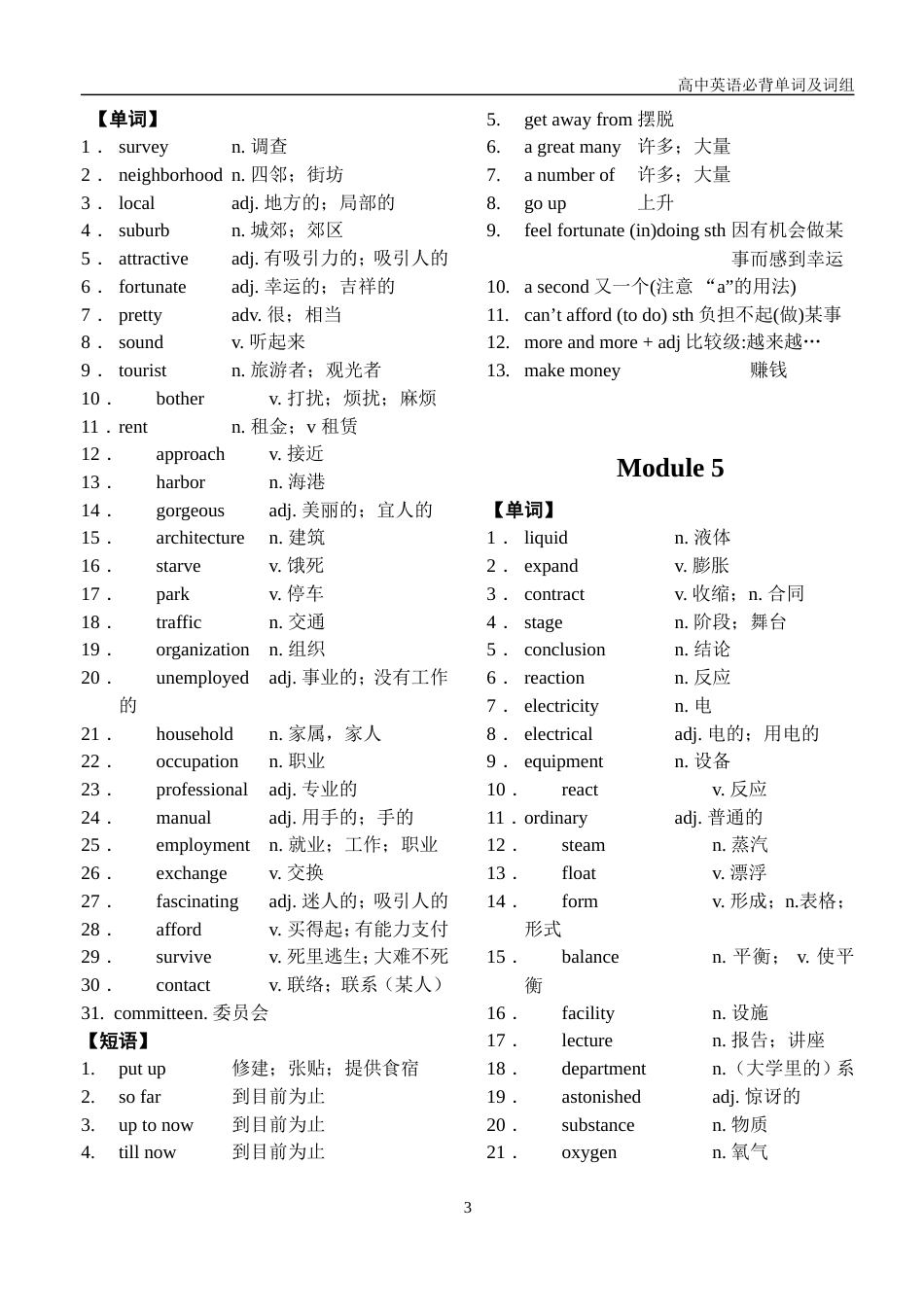 高中必背英语单词及短语[共28页]_第3页