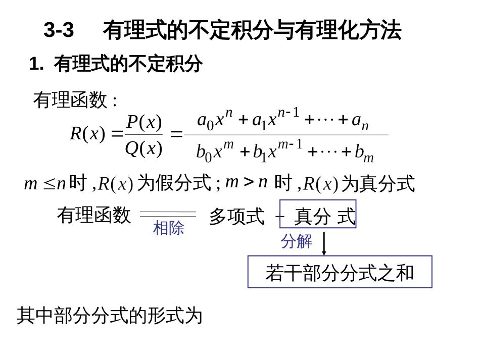 高等数学有理式的不定积分方法[共33页]_第1页