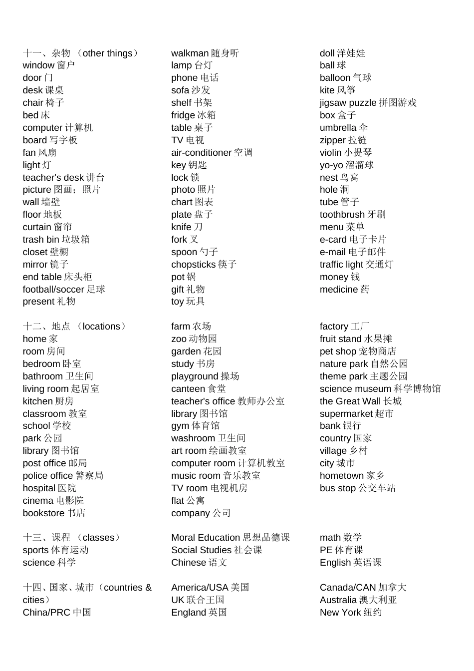 分类英语单词大全精心整理版[共8页]_第3页