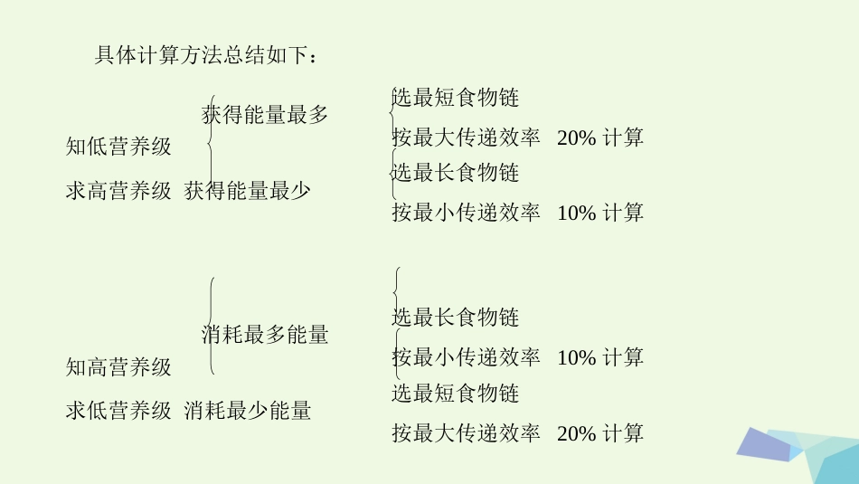 高考生物大一轮精讲复习 小专题十 生态系统中能量流动的相关计算课件[共13页]_第3页