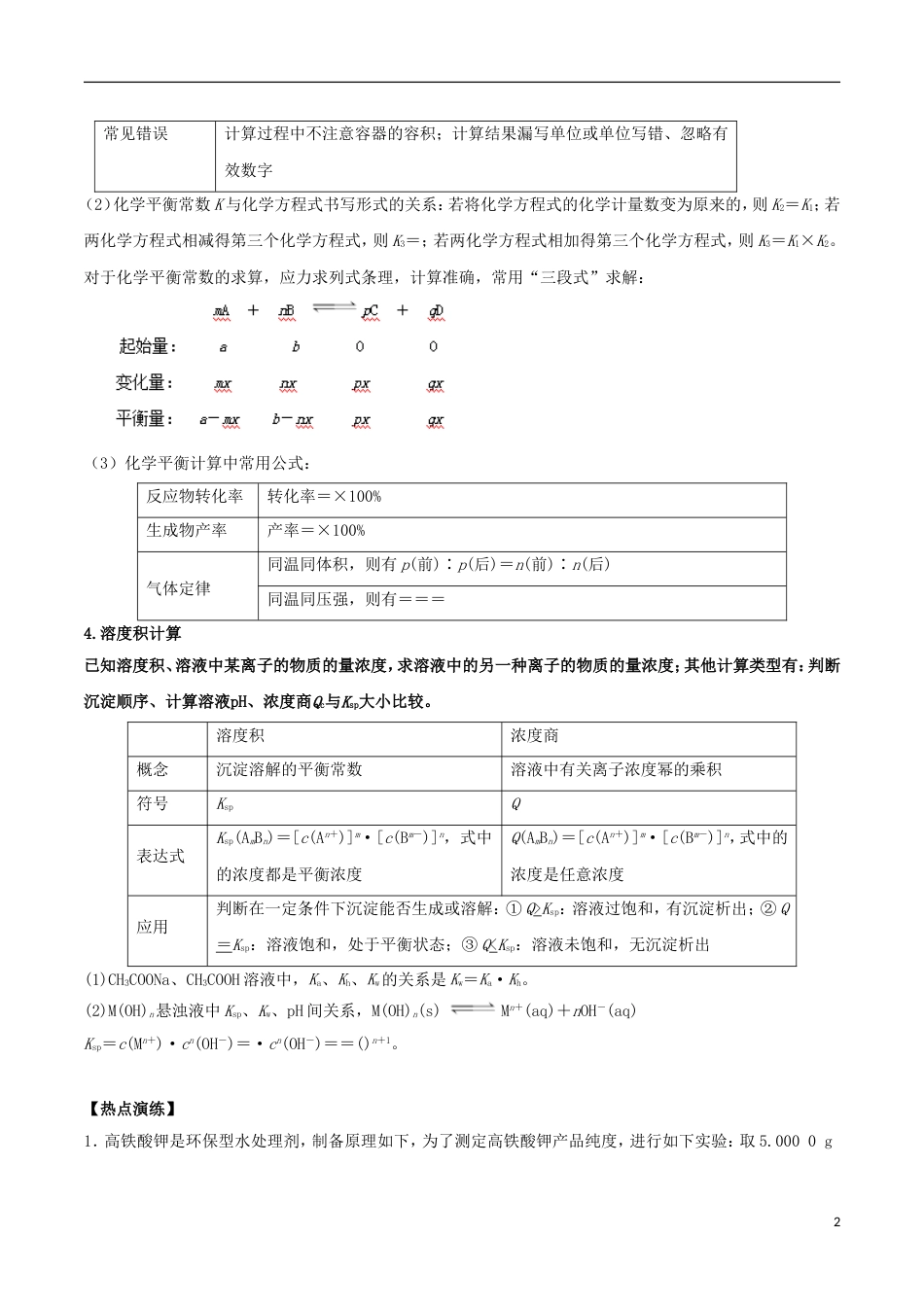 高考化学总复习冲刺热点演练热点化学计算[共11页]_第2页