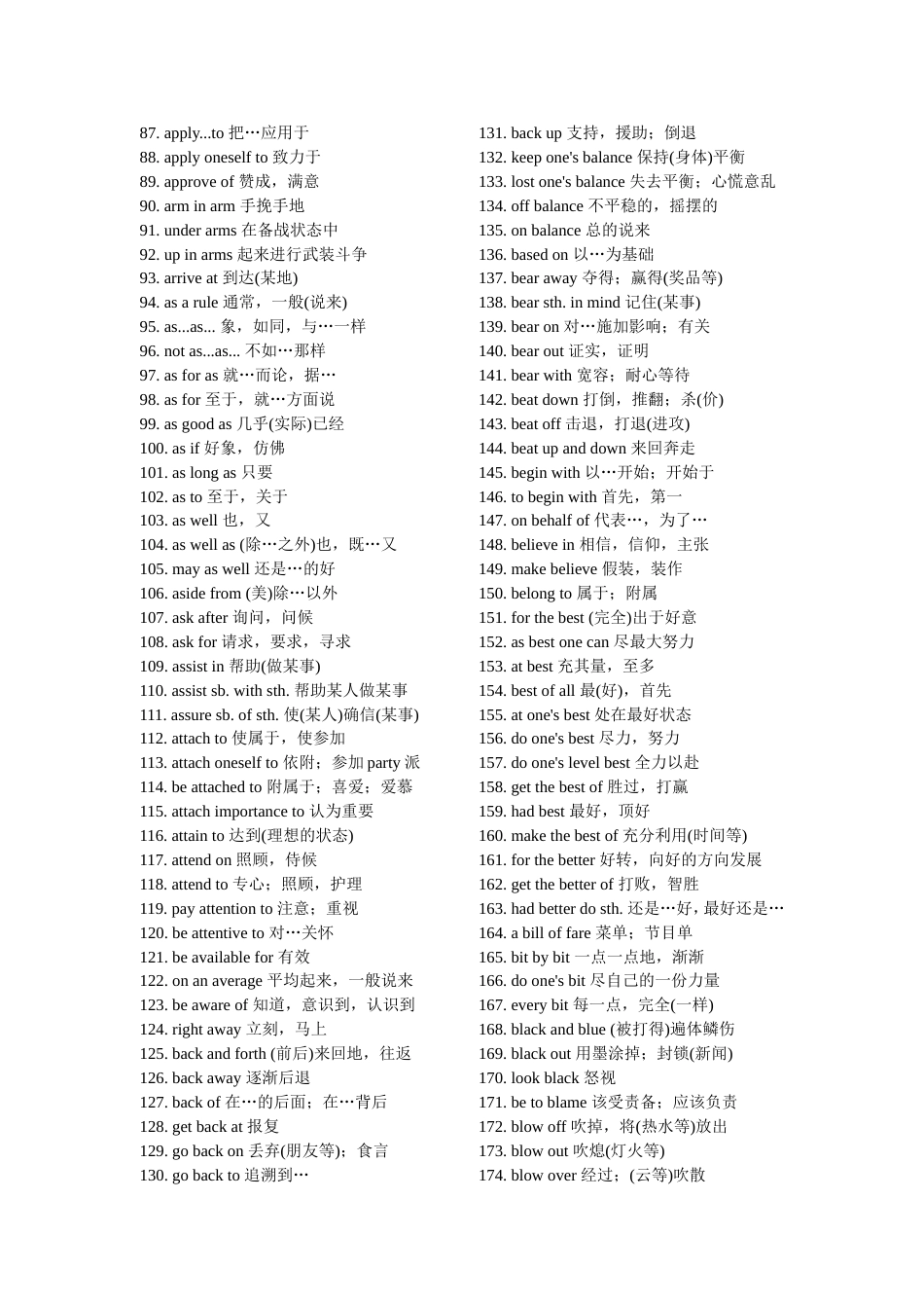 高考必考的1000个英语短语汇总[共12页]_第2页