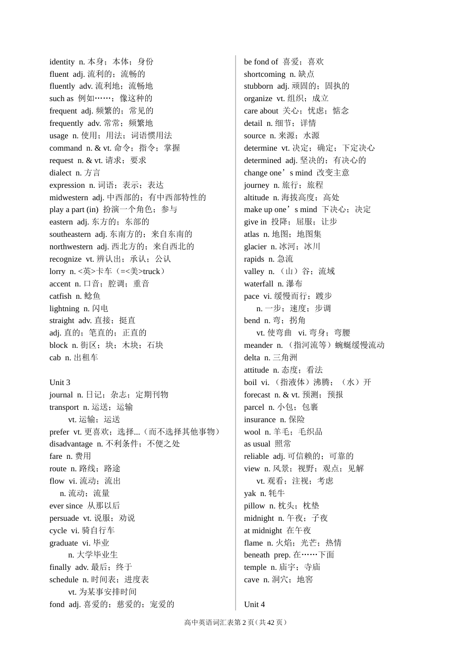 高中必背英语单词表[共42页]_第2页