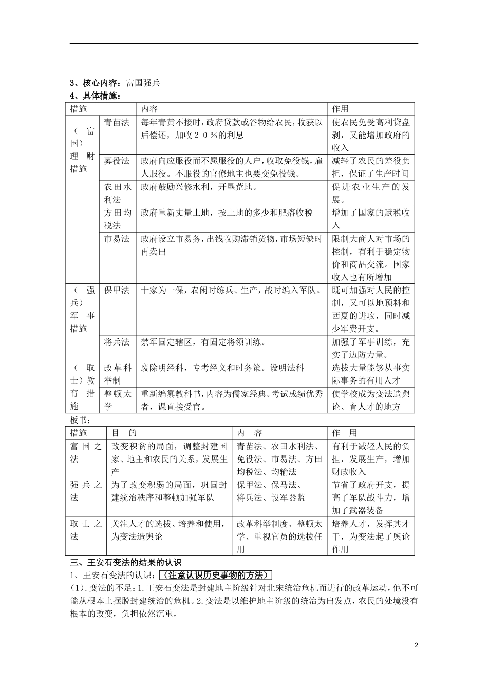 高中历史第6课北宋王安石变法教案4岳麓版选修1[共3页]_第2页