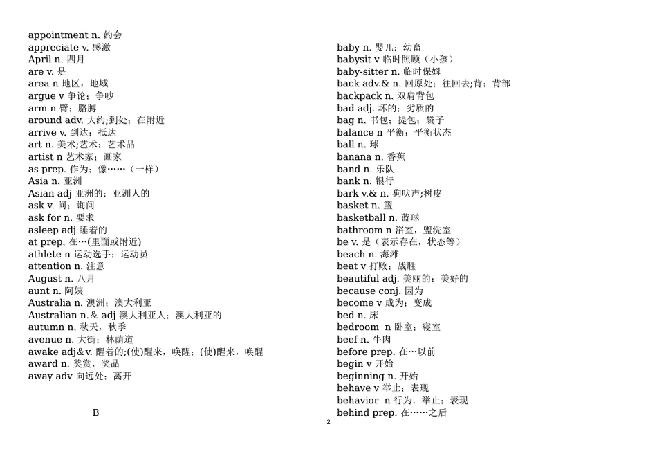 a到z排列高中英语单词表[共25页]_第2页