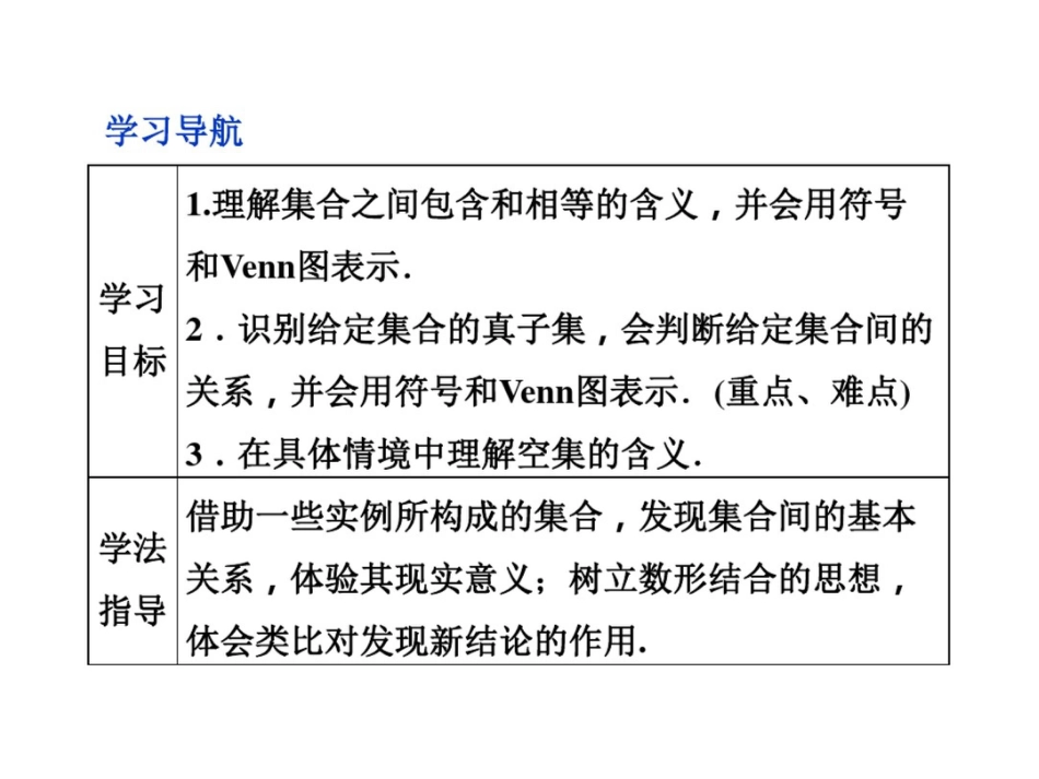 高一数学必修1第一章课件：1.1.2集合间的基本关系课件(29张)_第2页