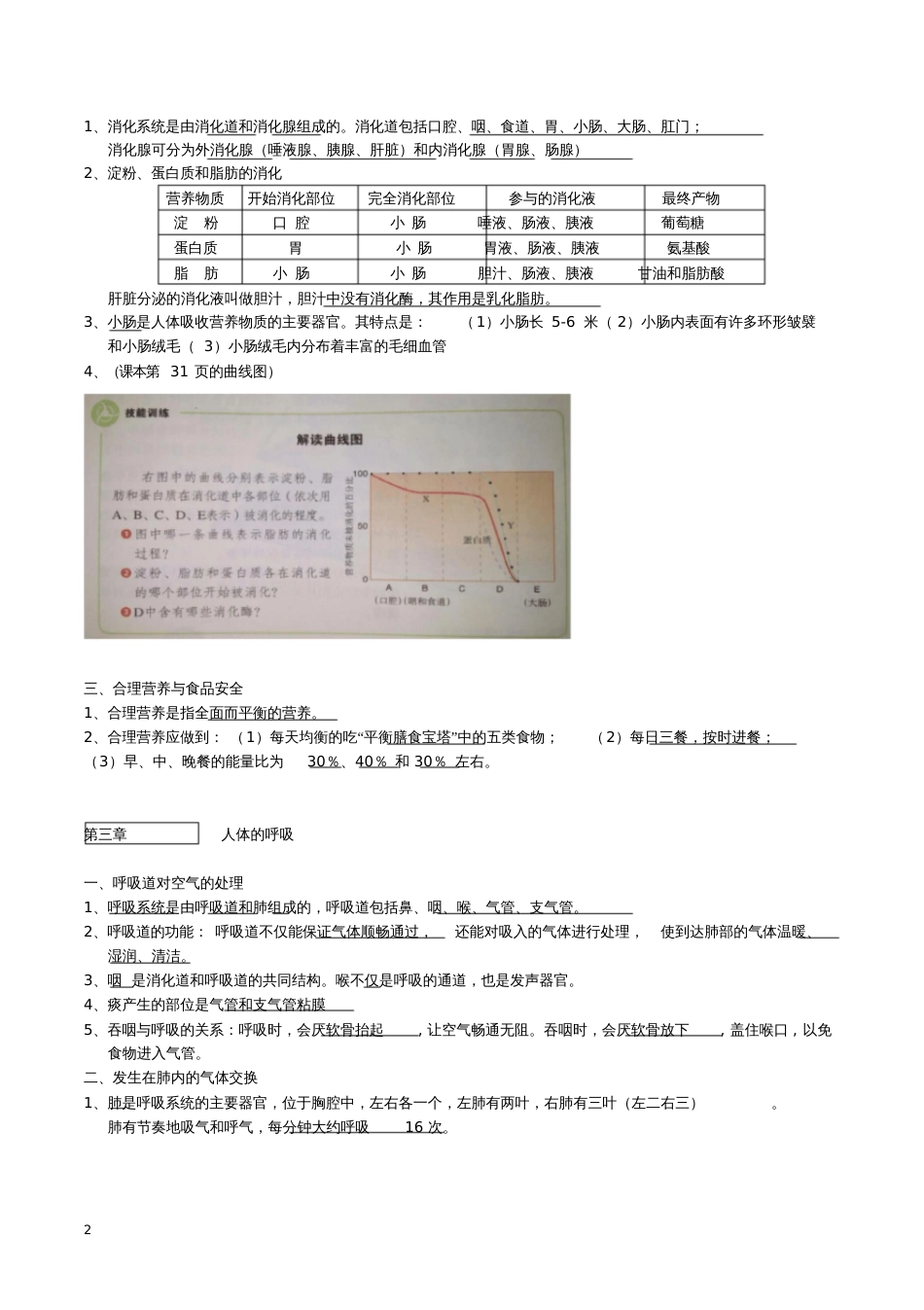 七年级生物下册复习提纲(新版)新人教版_第2页