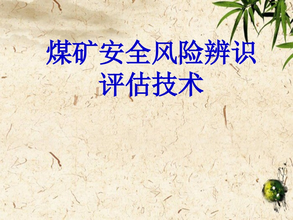 煤矿安全风险辨识评估技术[共54页]_第1页