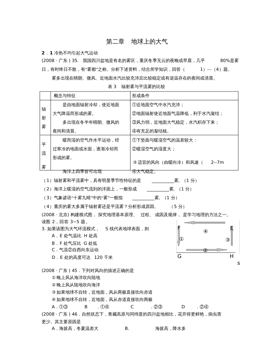 历届高考题——大气_第1页