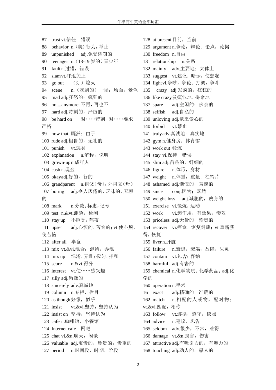 牛津高中英语全部词汇表[共50页]_第2页