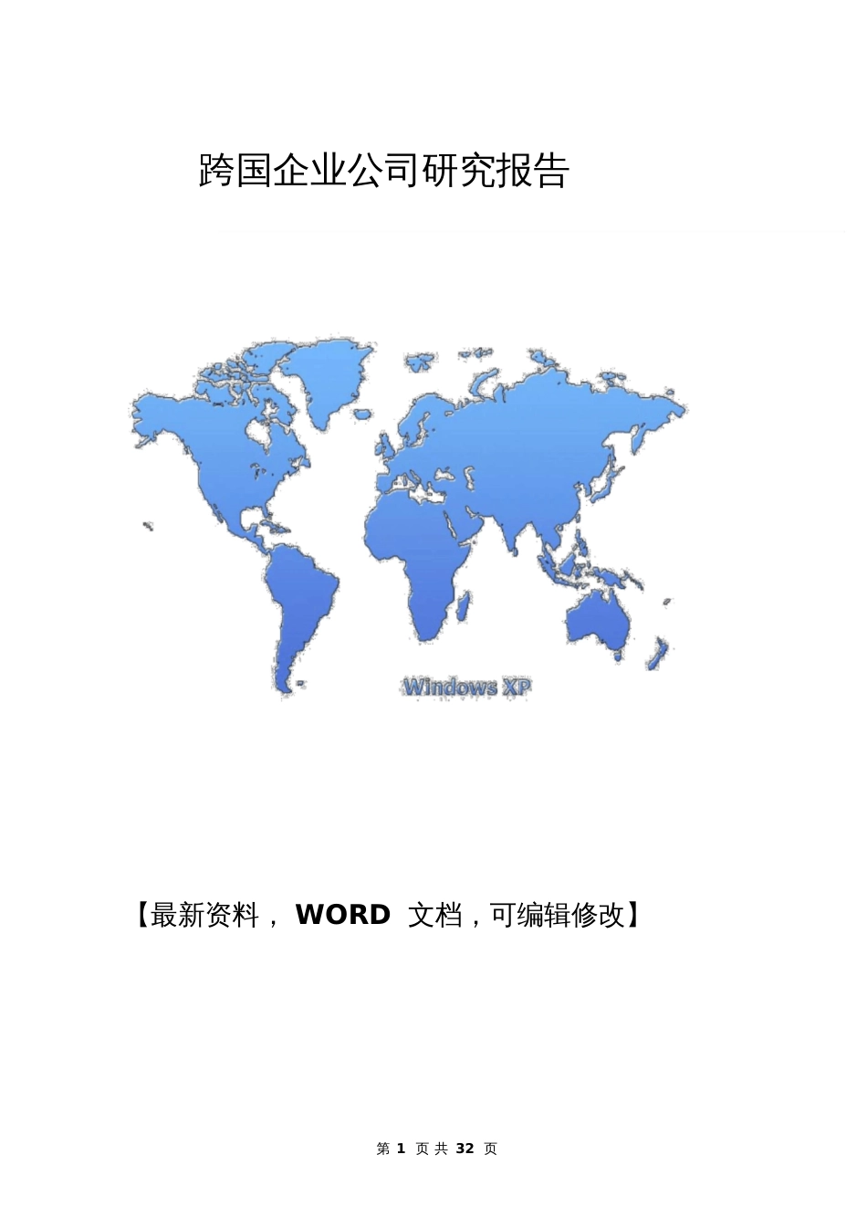 跨国企业公司研究报告_第1页