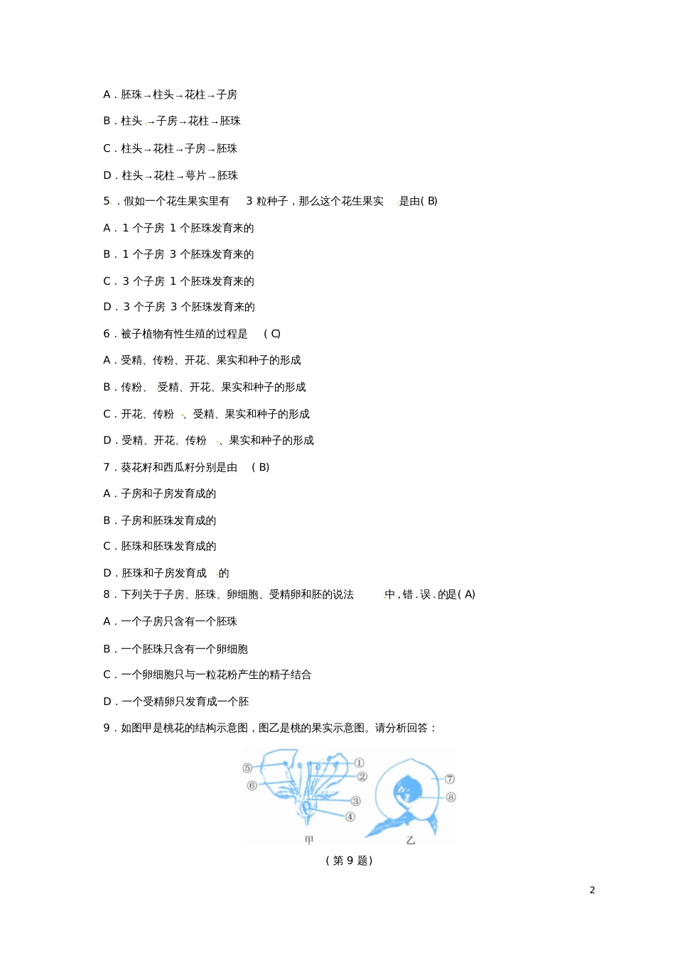 七年级科学下册1.5植物生殖方式的多样性(1)同步练习(新版)浙教版_第2页