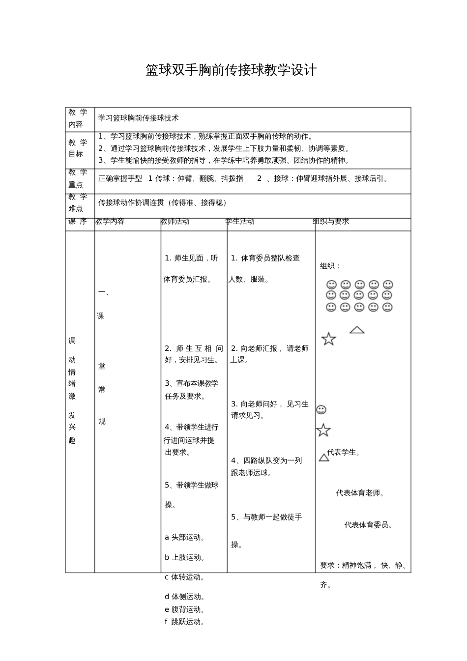 篮球双手胸前传接球教学设计[共5页]_第1页