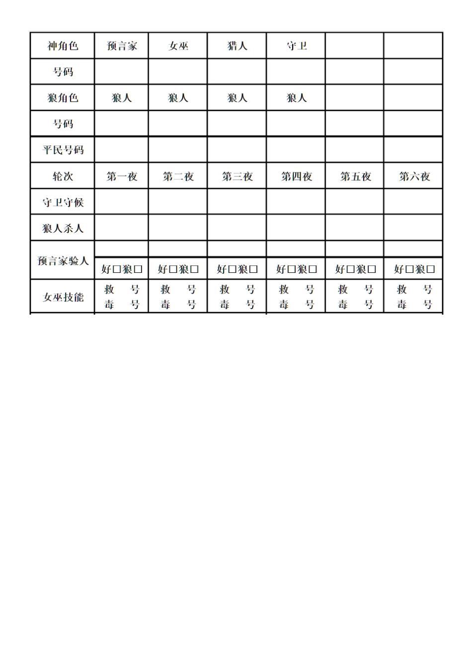 狼人杀法官台词及统计表格[共4页]_第2页