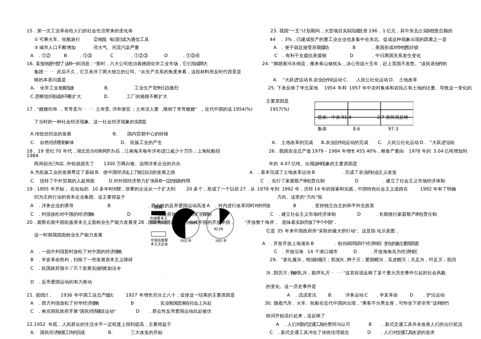 历史必修二试题_第3页