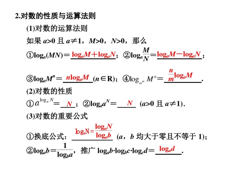 高中数学对数与对数函数复习课件_第3页