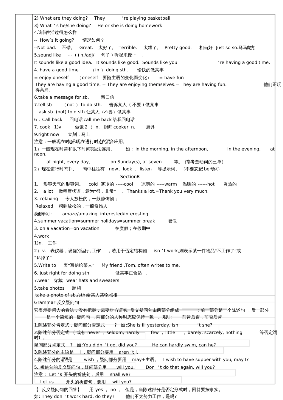 七年级英语下册Unit7It’sraining讲义习题无答案新版人教新目标版3122_第3页