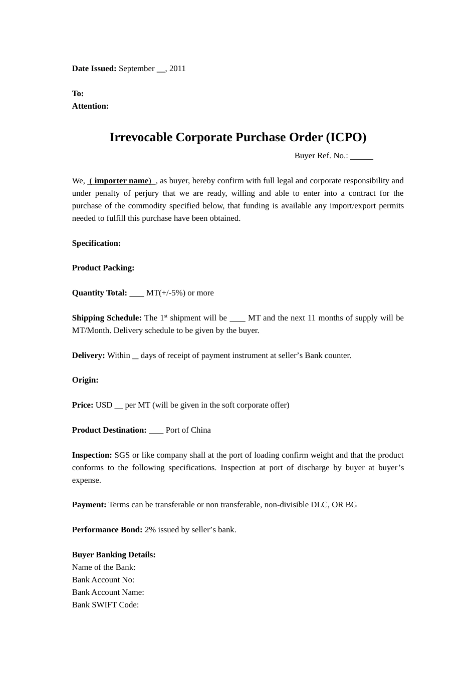 IrrevocableCorporatePurchaseOrderICPO电子版中英文版_第1页