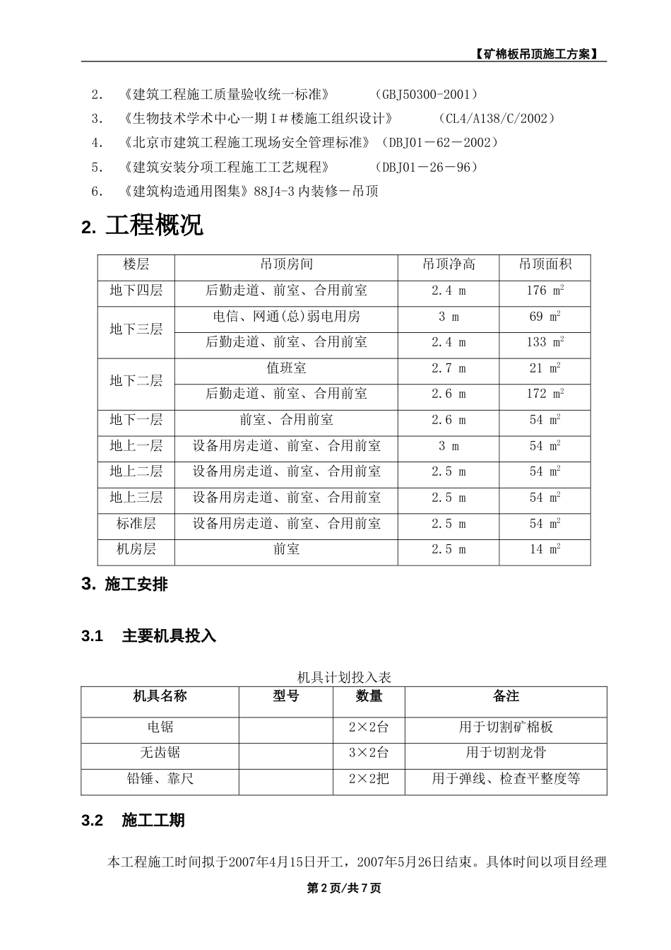 矿棉板吊顶施工方案[共7页]_第2页