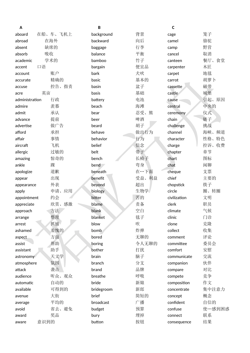 高中英语会考必备单词_第1页