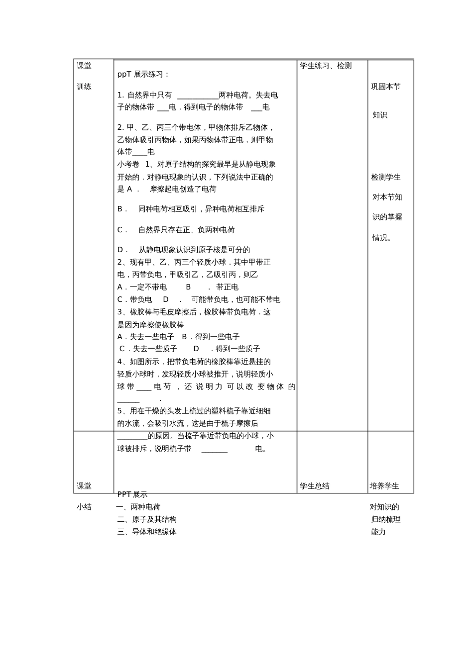 九年级物理全册15.1《两种电荷》教学设计(新版)新人教版_第3页