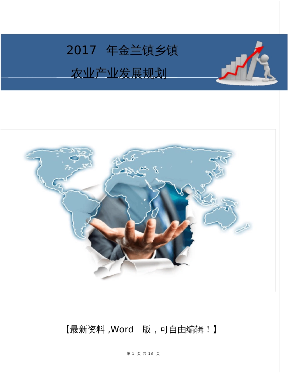 金兰镇乡镇农业产业发展规划报告【Word版可编辑】13页_第1页