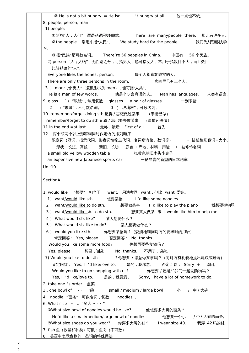 七年级英语下册Unit912复习教案新版人教新目标版_第2页