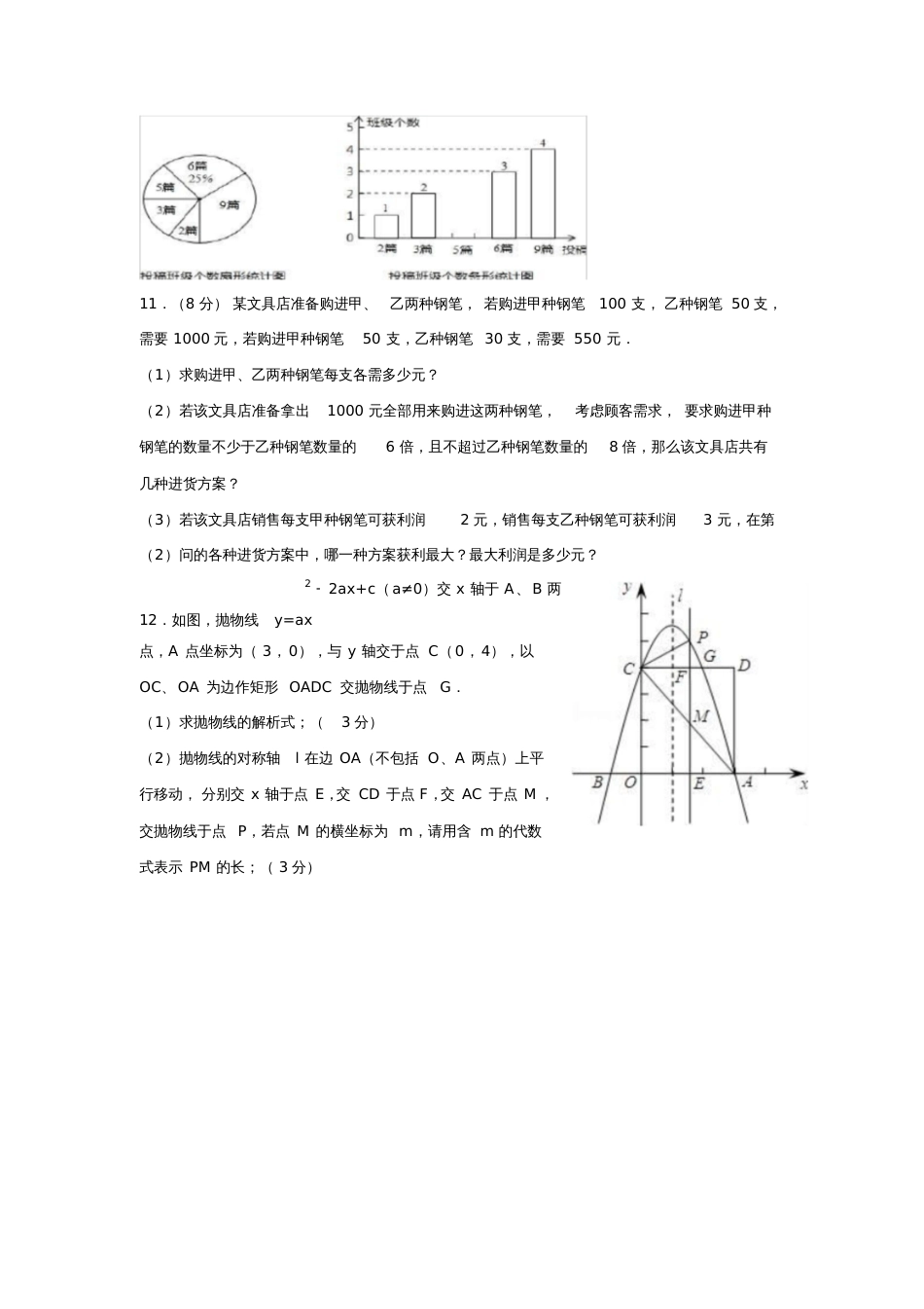 初三数学代数部分测试题_第2页